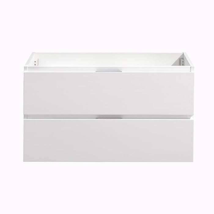 Fresca FCB8336WH Valencia 36" Glossy White Wall Hung Modern Bathroom Cabinet