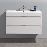 Fresca FCB8342WH-I Valencia 40" Glossy White Wall Hung Modern Bathroom Vanity