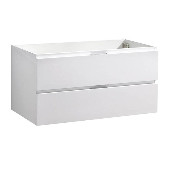Fresca FCB8342WH Valencia 40" Glossy White Wall Hung Modern Bathroom Cabinet