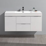 Fresca FCB8348WH-I Valencia 48" Glossy White Wall Hung Modern Bathroom Vanity