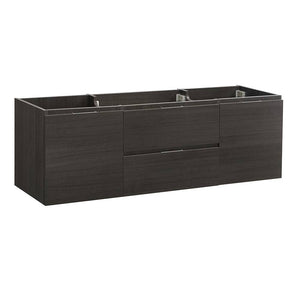 Fresca FCB8360GO-D Valencia 60" Gray Oak Wall Hung Double Sink Modern Bathroom Cabinet