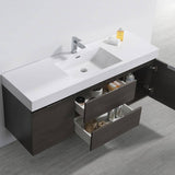 Fresca FCB8360GO-I Valencia 60" Gray Oak Wall Hung Modern Bathroom Vanity