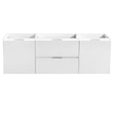 Fresca FCB8360WH-D Valencia 60" Glossy White Wall Hung Double Sink Modern Bathroom Cabinet