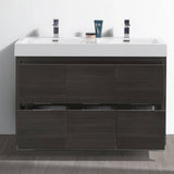 Fresca FCB8448GO-D-I Valencia 48" Gray Oak Free Standing Double Sink Modern Bathroom Vanity