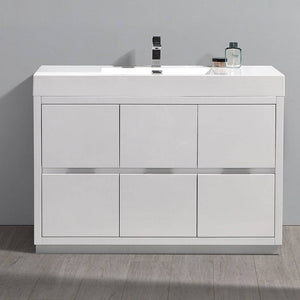 Fresca FCB8448WH-I Valencia 48" Glossy White Free Standing Modern Bathroom Vanity