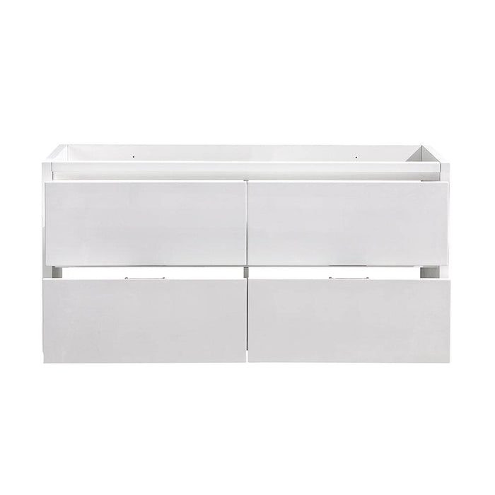 Fresca FCB8460WH-D Valencia 60" Glossy White Free Standing Double Sink Modern Bathroom Cabinet