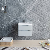 Fresca FCB9024GRG-I Tuscany 24" Glossy Gray Wall Hung Modern Bathroom Cabinet with Integrated Sink