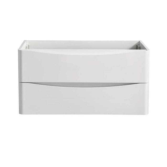 Fresca FCB9036WH Tuscany 36" Glossy White Wall Hung Modern Bathroom Cabinet