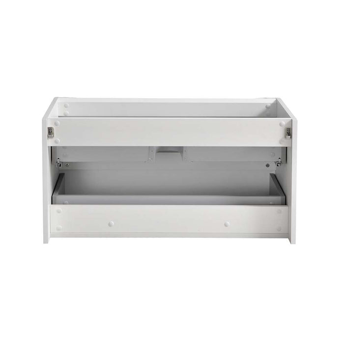 Fresca FCB9036WH Tuscany 36" Glossy White Wall Hung Modern Bathroom Cabinet