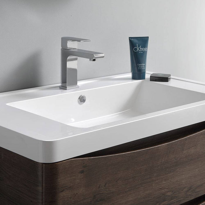 Fresca FCB9040RW-I Tuscany 40" Rosewood Wall Hung Modern Bathroom Cabinet with Integrated Sink