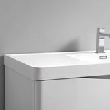 Fresca FCB9040WH-I Tuscany 40" Glossy White Wall Hung Modern Bathroom Cabinet with Integrated Sink