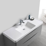 Fresca FCB9048GRG-I Tuscany 48" Glossy Gray Wall Hung Modern Bathroom Cabinet with Integrated Sink