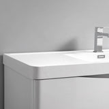 Fresca FCB9048WH-D-I Tuscany 48" Glossy White Wall Hung Modern Bathroom Cabinet with Integrated Double Sink