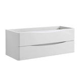 Fresca FCB9048WH-D Tuscany 48" Glossy White Wall Hung Double Sink Modern Bathroom Cabinet