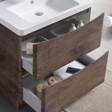 Fresca FCB9132RW-I Tuscany 32" Rosewood Free Standing Modern Bathroom Cabinet with Integrated Sink