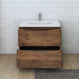 Fresca FCB9136RW-I Tuscany 36" Rosewood Free Standing Modern Bathroom Cabinet with Integrated Sink