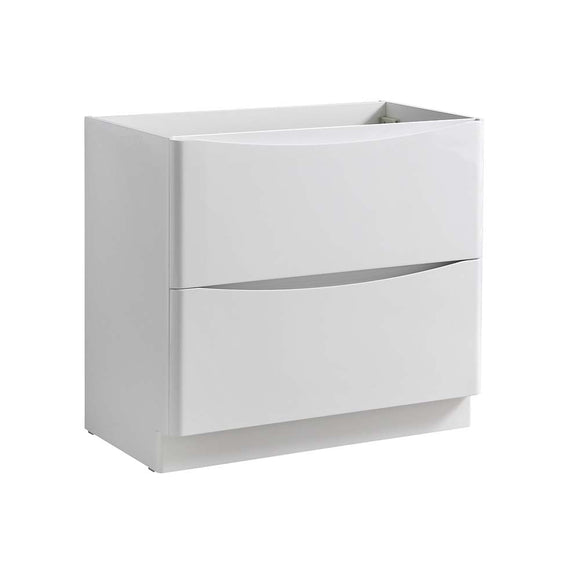 Fresca FCB9136WH Tuscany 36" Glossy White Free Standing Modern Bathroom Cabinet