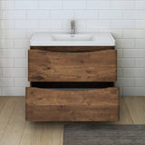 Fresca FCB9140RW-I Tuscany 40" Rosewood Free Standing Modern Bathroom Cabinet with Integrated Sink