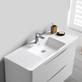 Fresca FCB9140WH-I Tuscany 40" Glossy White Free Standing Modern Bathroom Cabinet with Integrated Sink