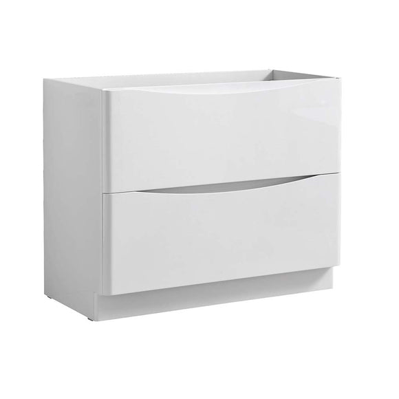 Fresca FCB9140WH Tuscany 40" Glossy White Free Standing Modern Bathroom Cabinet