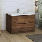Fresca FCB9148RW-I Tuscany 48" Rosewood Free Standing Modern Bathroom Cabinet with Integrated Sink