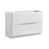 Fresca FCB9148WH-D Tuscany 48" Glossy White Free Standing Double Sink Modern Bathroom Cabinet