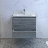 Fresca FCB9230OG-I Catania 30" Ocean Gray Wall Hung Modern Bathroom Cabinet with Integrated Sink