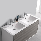 Fresca FCB9248HA-D-I Catania 48" Glossy Ash Gray Wall Hung Modern Bathroom Cabinet with Integrated Double Sink