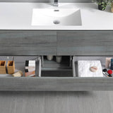 Fresca FCB9260OG-S-I Catania 60" Ocean Gray Wall Hung Modern Bathroom Cabinet with Integrated Single Sink