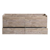 Fresca FCB9260RNW-D Catania 60" Rustic Natural Wood Wall Hung Double Sink Modern Bathroom Cabinet