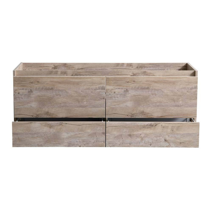 Fresca FCB9260RNW-S Catania 60" Rustic Natural Wood Wall Hung Single Sink Modern Bathroom Cabinet