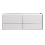 Fresca FCB9260WH-S Catania 60" Glossy White Wall Hung Single Sink Modern Bathroom Cabinet