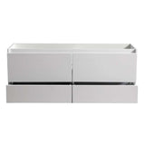 Fresca FCB9260WH-S Catania 60" Glossy White Wall Hung Single Sink Modern Bathroom Cabinet
