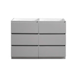 Fresca FCB93-2424GR-D Lazzaro 48" Gray Free Standing Double Sink Modern Bathroom Cabinet