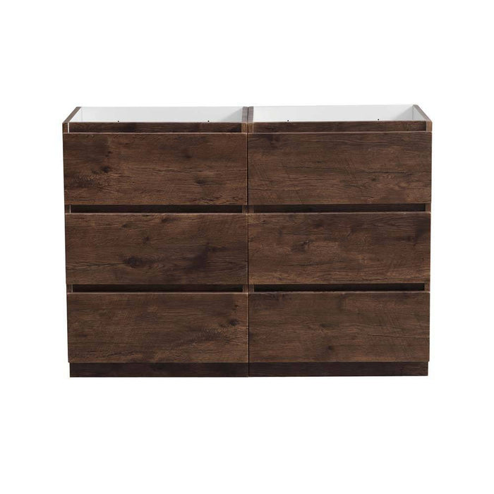 Fresca FCB93-2424RW-D Lazzaro 48" Rosewood Free Standing Double Sink Modern Bathroom Cabinet