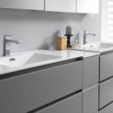 Fresca FCB93-301230GR-D-I Lazzaro 72" Gray Free Standing Double Sink Modern Bathroom Cabinet with Integrated Sinks