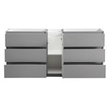 Fresca FCB93-301230GR-D Lazzaro 72" Gray Free Standing Double Sink Modern Bathroom Cabinet