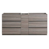 Fresca FCB93-301230MGO-D Lazzaro 72" Gray Wood Free Standing Double Sink Modern Bathroom Cabinet