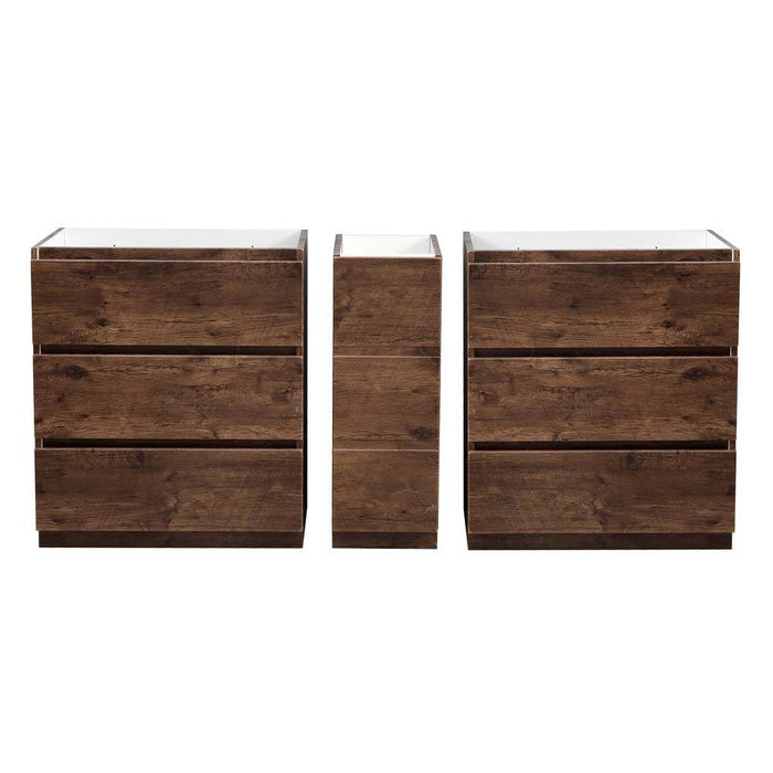 Fresca FCB93-301230RW-D Lazzaro 72" Rosewood Free Standing Double Sink Modern Bathroom Cabinet