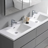 Fresca FCB93-3030GR-D-I Lazzaro 60" Gray Free Standing Modern Bathroom Cabinet with Integrated Double Sink