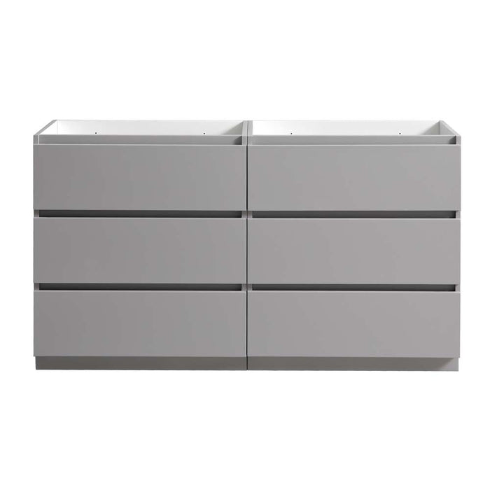 Fresca FCB93-3030GR-D Lazzaro 60" Gray Free Standing Double Sink Modern Bathroom Cabinet