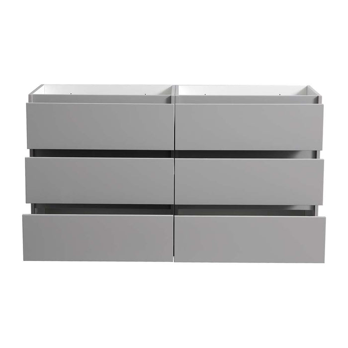Fresca FCB93-3030GR-D Lazzaro 60" Gray Free Standing Double Sink Modern Bathroom Cabinet