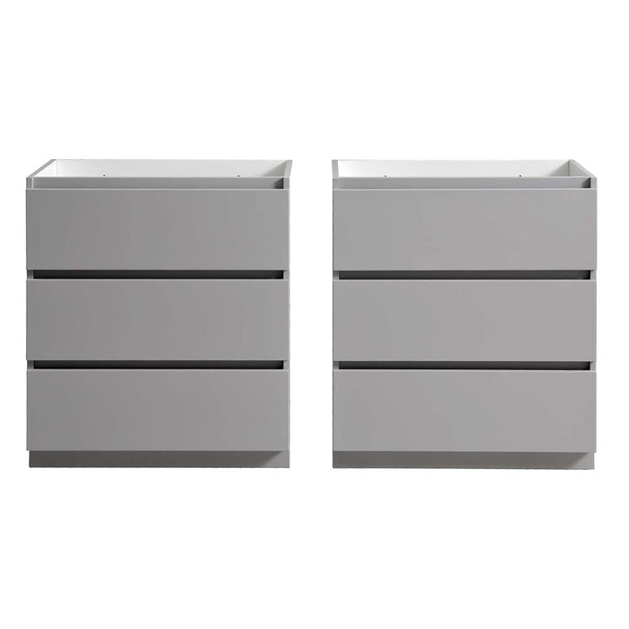 Fresca FCB93-3030GR-D Lazzaro 60" Gray Free Standing Double Sink Modern Bathroom Cabinet