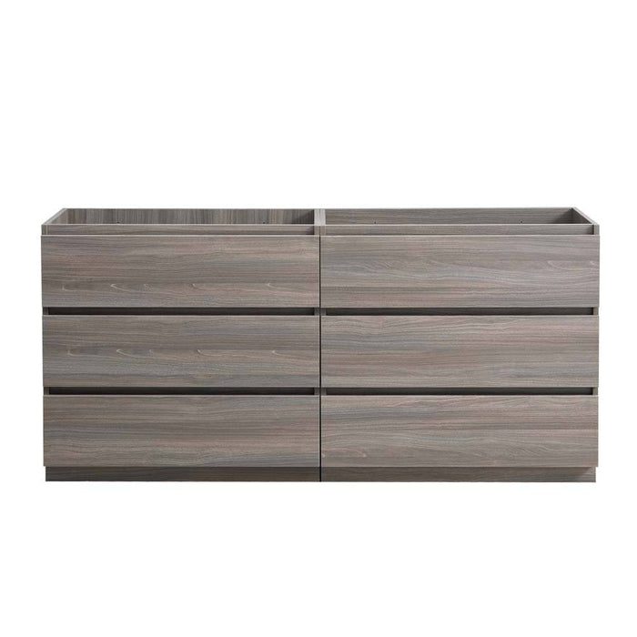 Fresca FCB93-3030MGO-D Lazzaro 60" Gray Wood Free Standing Double Sink Modern Bathroom Cabinet