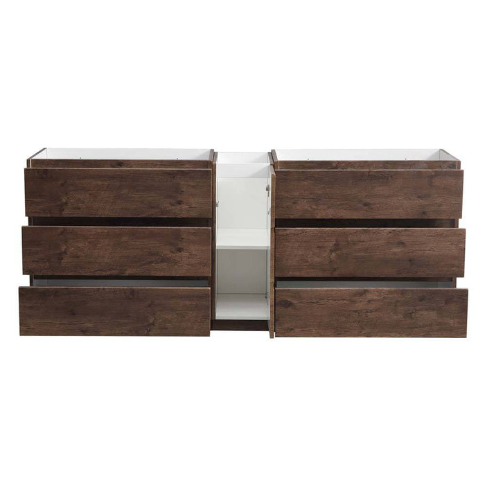 Fresca FCB93-361236RW-D Lazzaro 84" Rosewood Free Standing Double Sink Modern Bathroom Cabinet