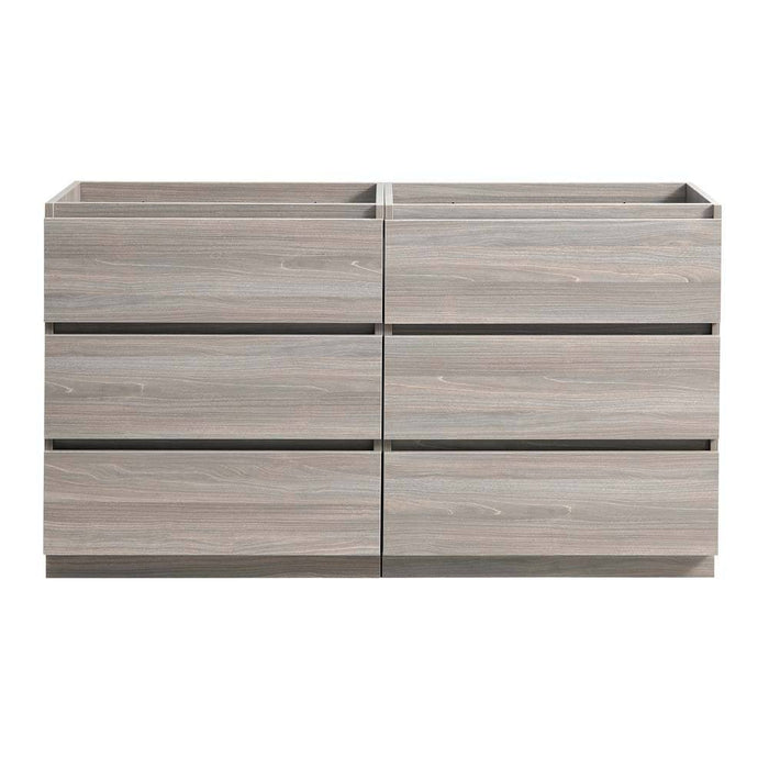 Fresca FCB93-3636MGO-D Lazzaro 70" Gray Wood Free Standing Double Sink Modern Bathroom Cabinet
