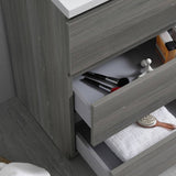 Fresca FCB9324MGO-I Lazzaro 24" Gray Wood Free Standing Modern Bathroom Cabinet with Integrated Sink