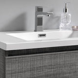 Fresca FCB9330HA-I Lazzaro 30" Glossy Ash Gray Free Standing Modern Bathroom Cabinet with Integrated Sink