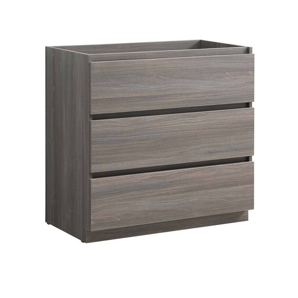 Fresca FCB9336MGO Lazzaro 36" Gray Wood Free Standing Modern Bathroom Cabinet