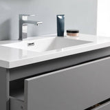 Fresca FCB9342GR-I Lazzaro 42" Gray Free Standing Modern Bathroom Cabinet with Integrated Sink